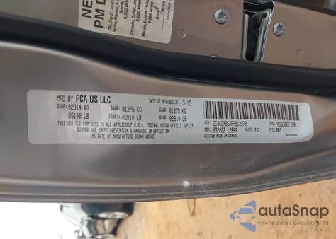 2015 Dodge Charger Se из США, поврежденный, VIN 2C3CDXBGXFH812970